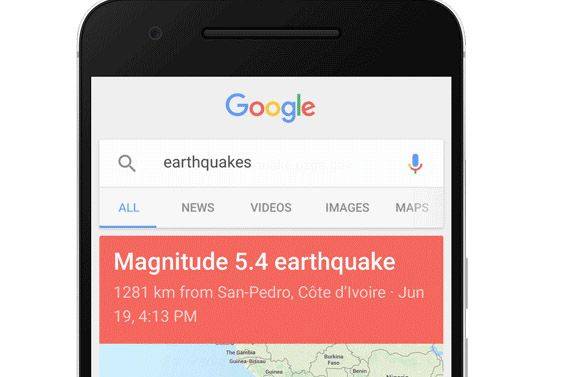 Google will show earthquake alerts in related searches