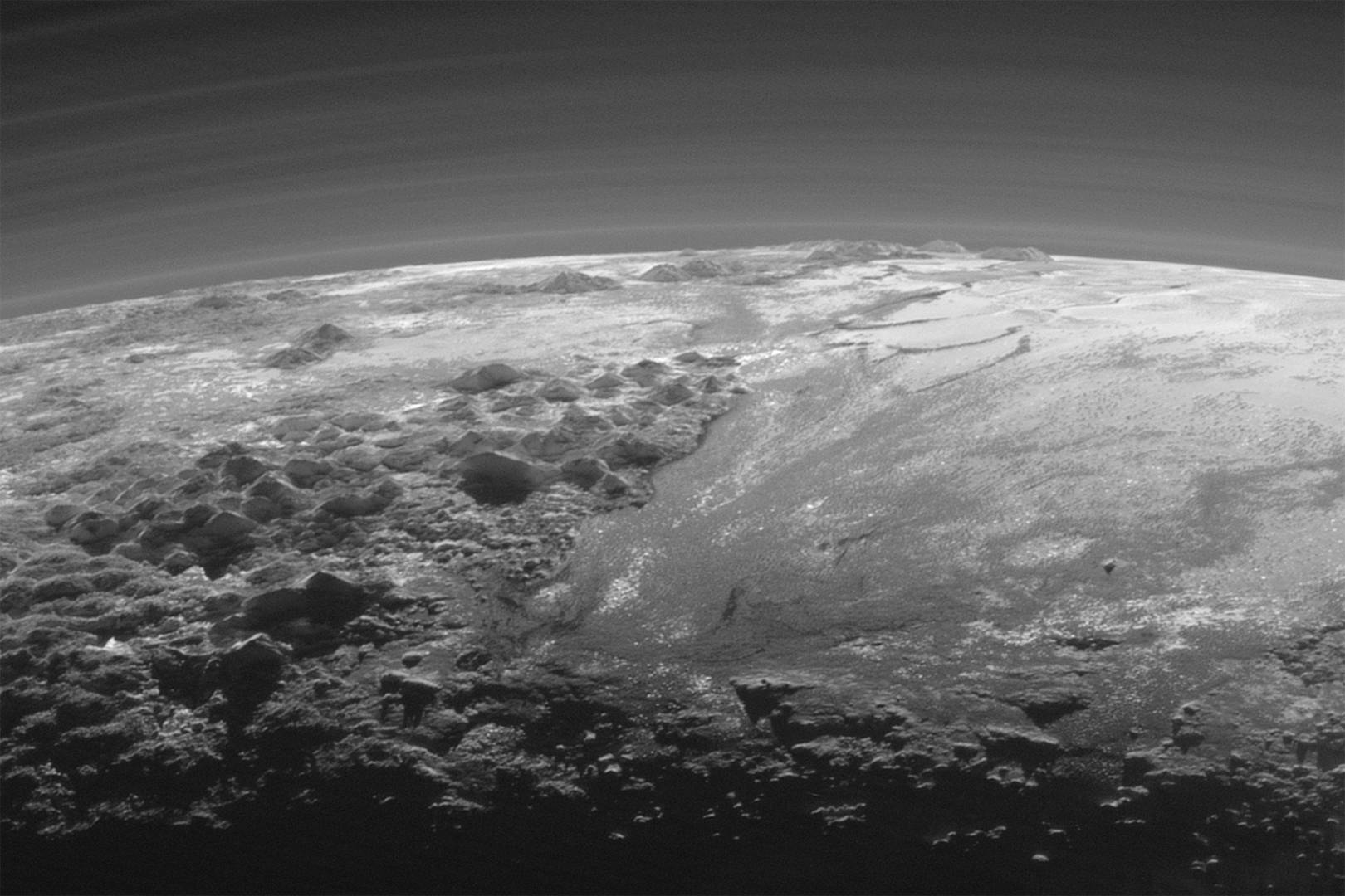 This is what it would look like to land on the surface of Pluto