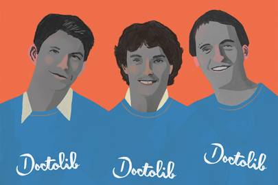 Doctolib co-founders (l-r) Ivan Schneider, Jessy Bernal and Stanislas Niox-Chateau