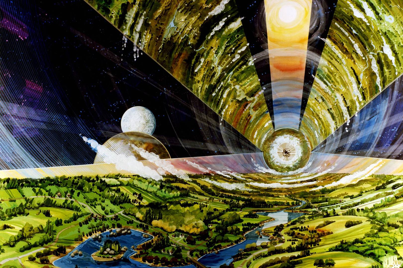 Retro Nasa posters envisage a stunning future in which humans live in Earth's orbit