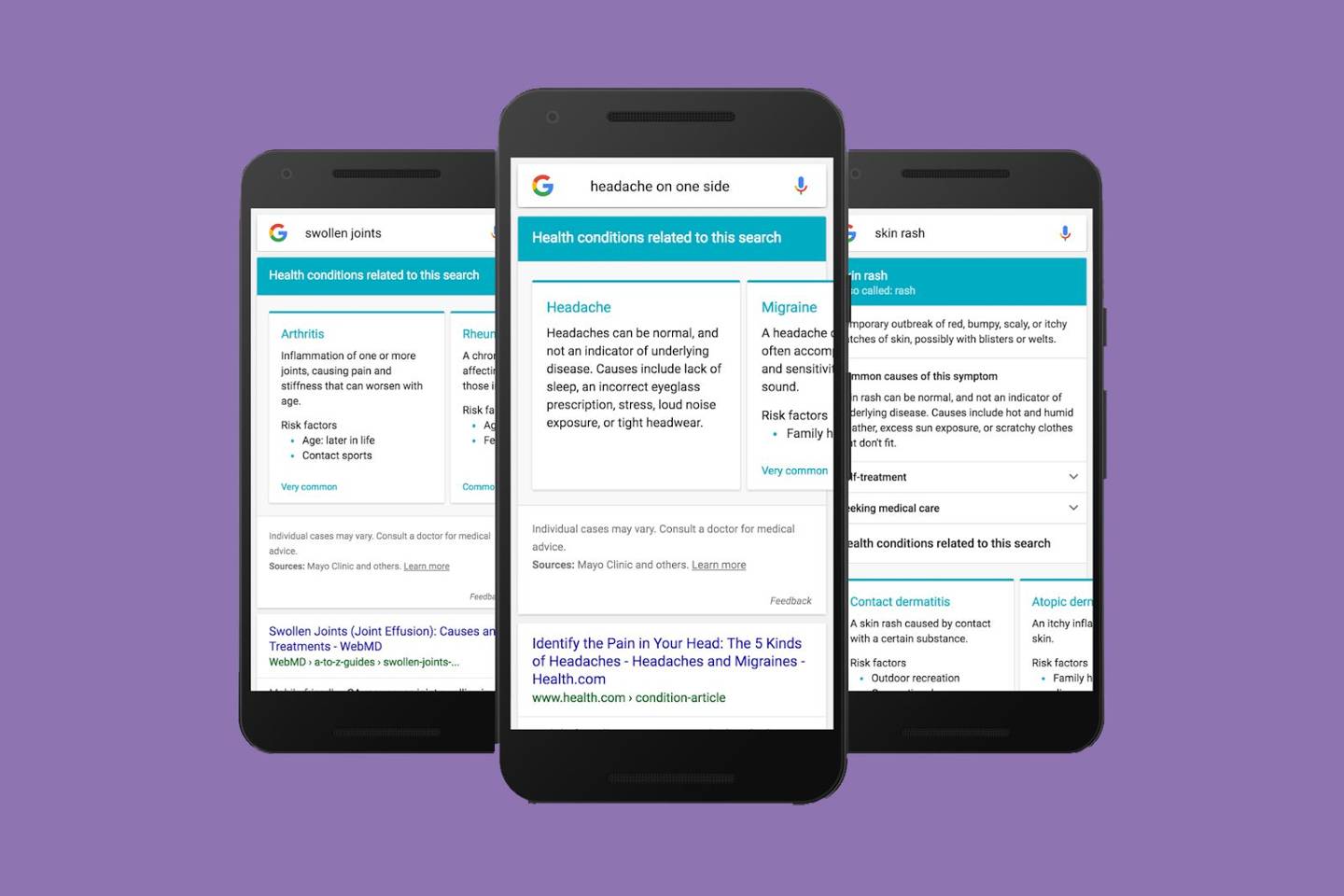 Google searches will soon show 'related medical conditions' when