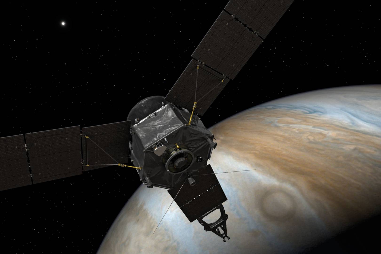 Listen to the roar of solar wind on Jupiter