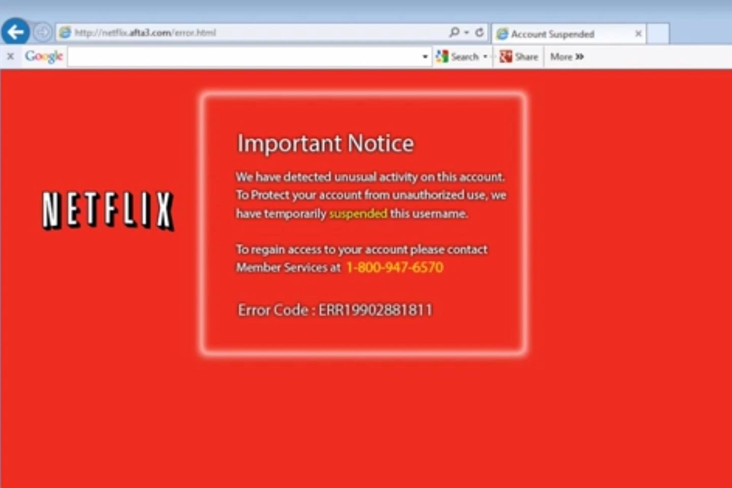 Watch out for this Netflix 'tech support' scam WIRED UK