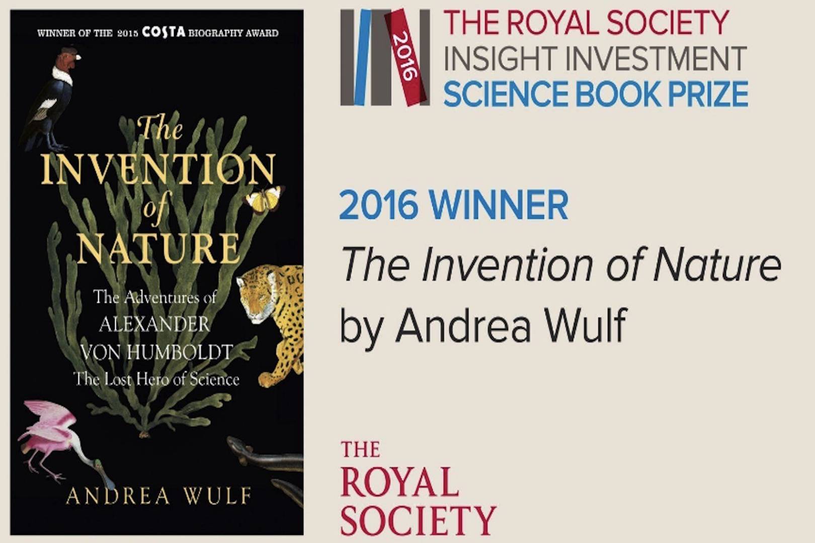 Andrea Wulf's The Invention of Nature wins the Royal Society's science book prize SciTech