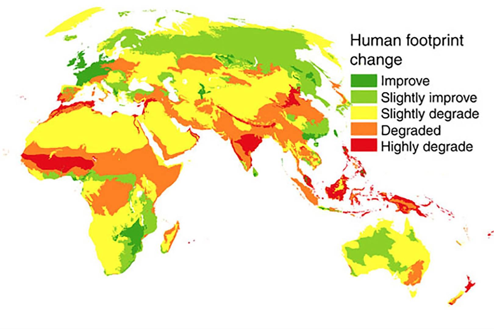 This map shows the startling impact our 'human footprint' is having on the planet