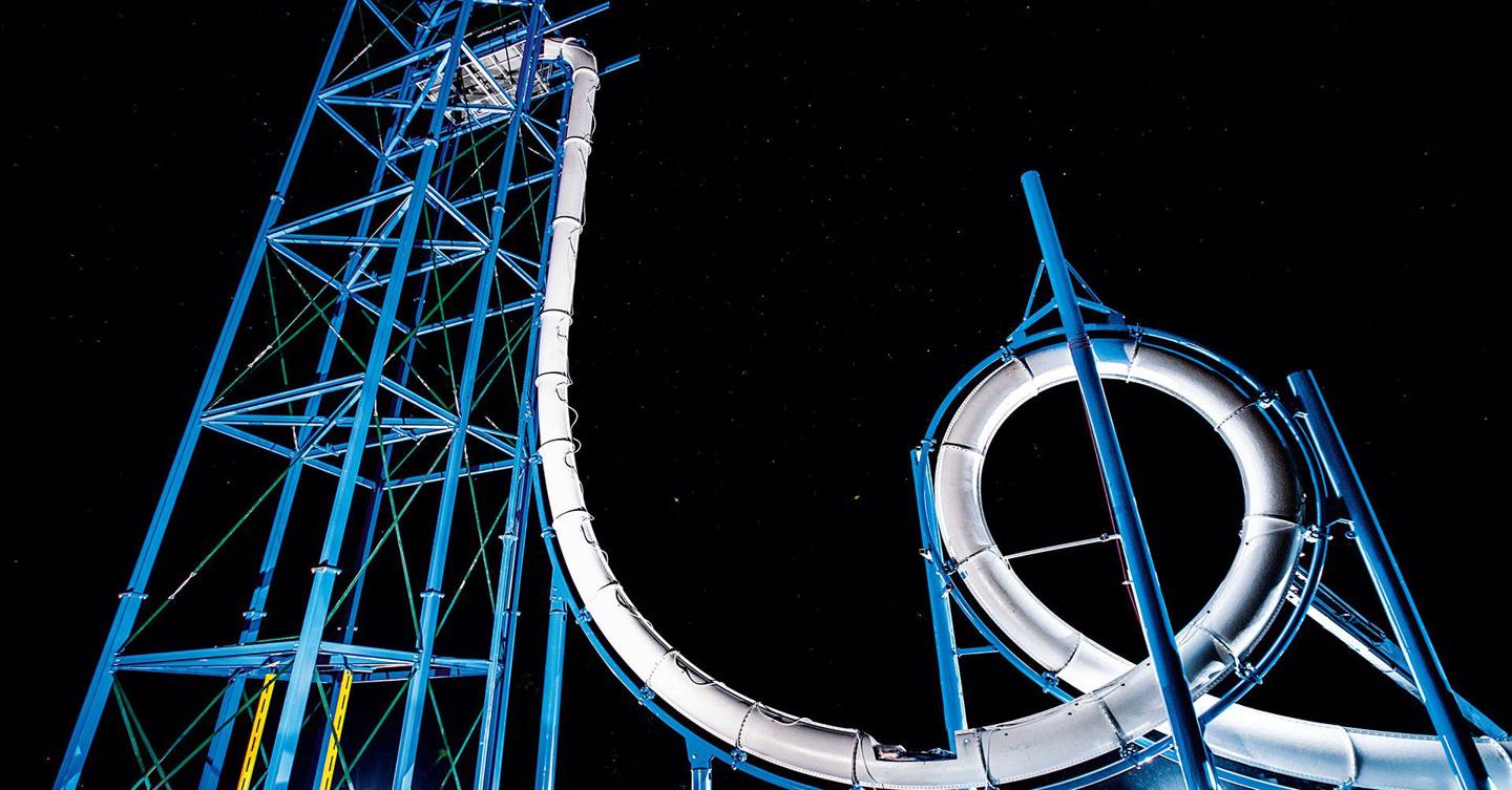 water slide with a loop