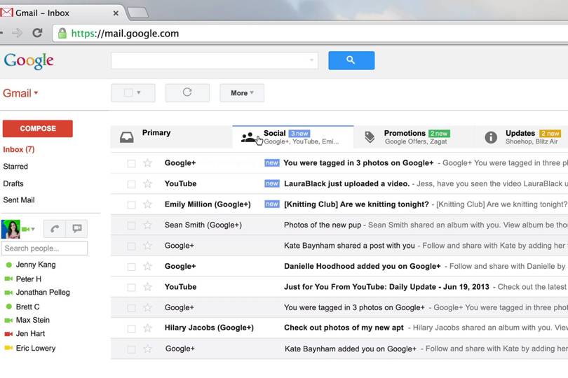 my gmail inbox mail open today