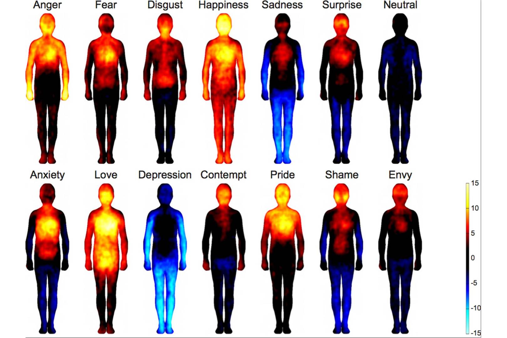 Study body mapping reveals emotions are felt in the same way across