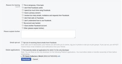 can you temporarily close facebook account
