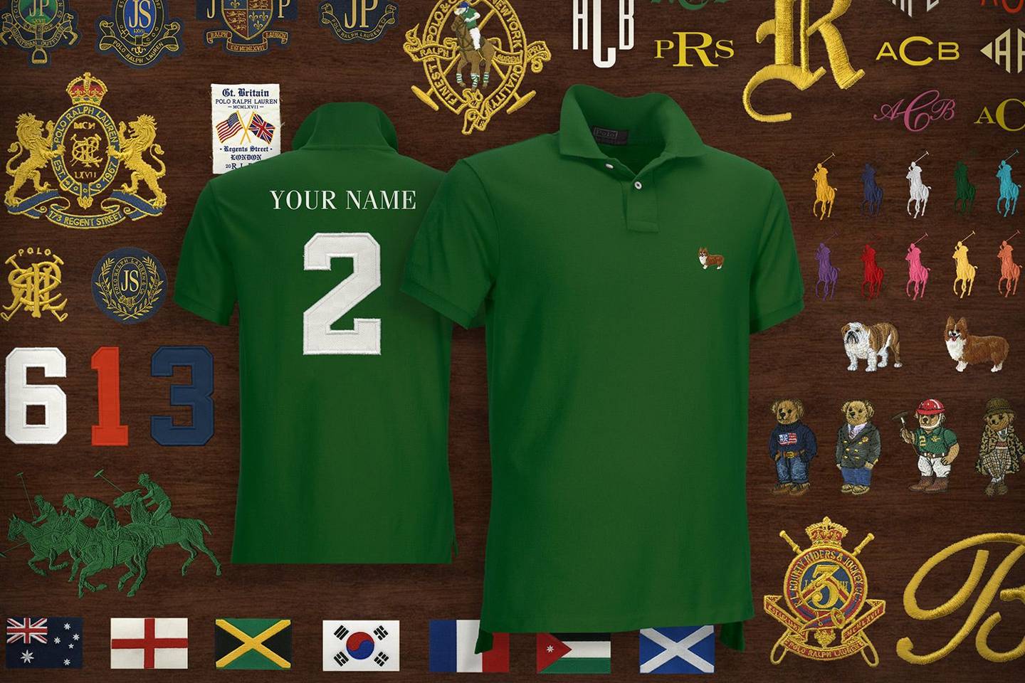 ralph lauren custom flag polo shirts