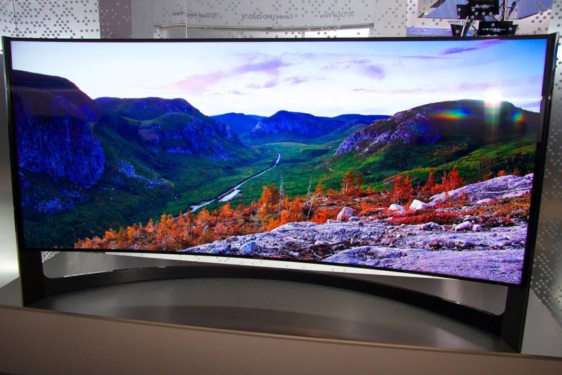 This is Samsung's 105inch ultrawide Ultra HD 4K TV, and it's a