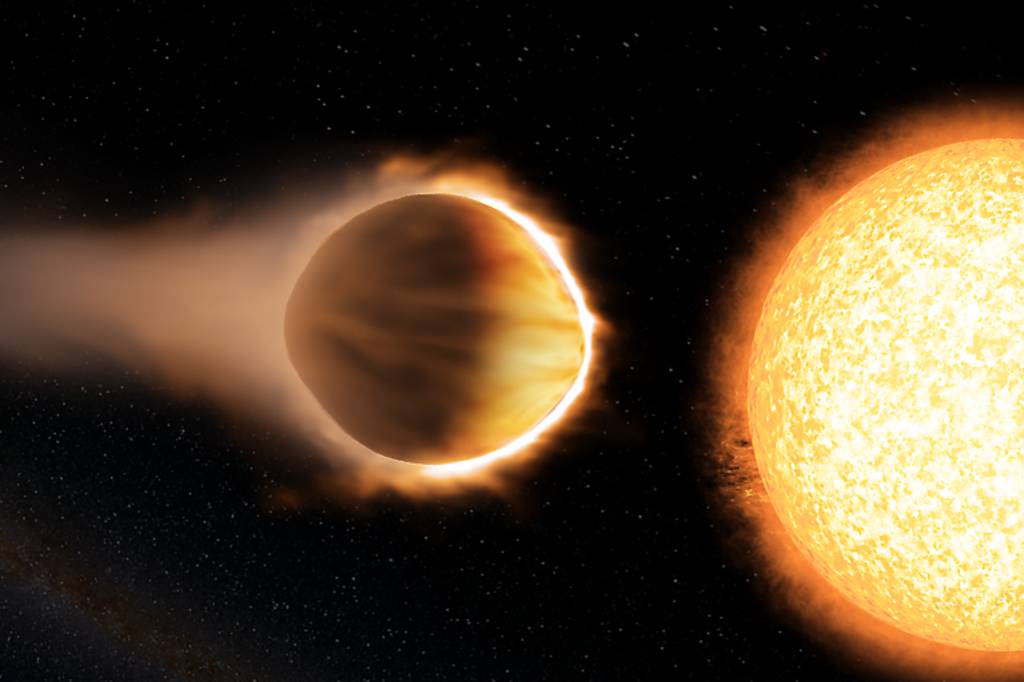 This ultrahot Jupiter-like exoplanet has a glowing stratosphere