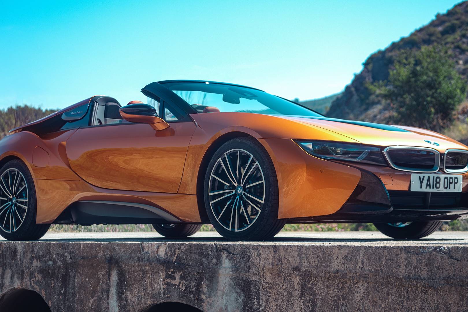 The BMW i8 Roadster is a hybrid electric top-down triumph