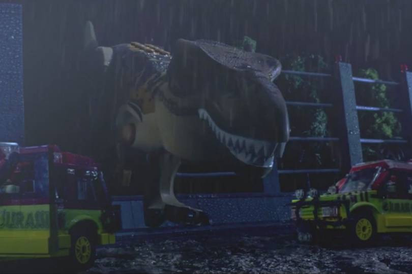 Watch Jurassic Park S T Rex Escape In Lego Stop Motion