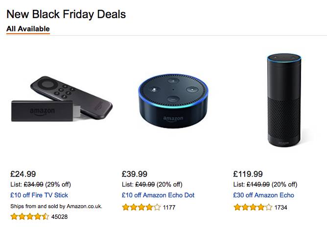 Amazon's Black Friday deals now include the Echo and Dot