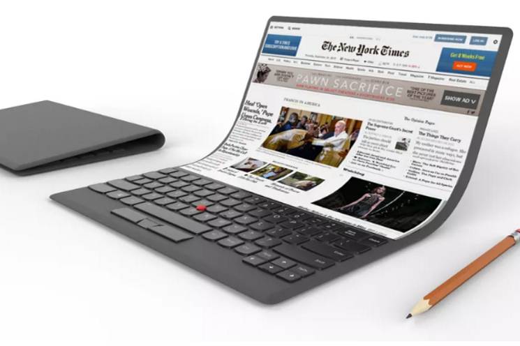 Lenovo's ludicrous vision of future laptops involves no hinges and a flexible screen