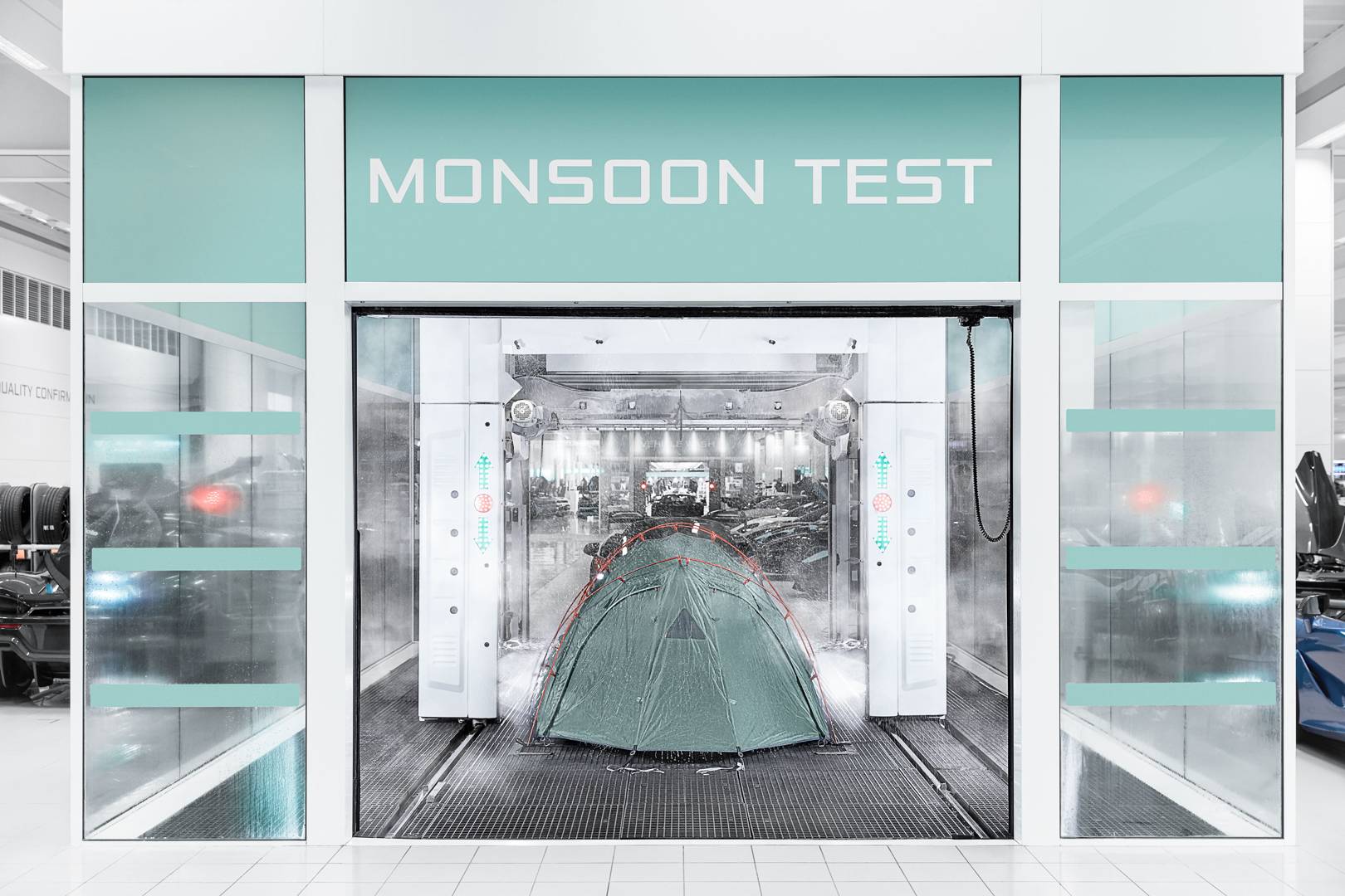 We test the best festival tents in McLaren's monsoon chamber