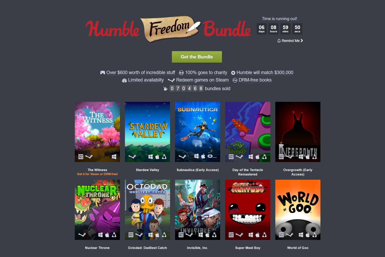 Humble Bundle's Freedom collection raises £3.7m for migrant charities