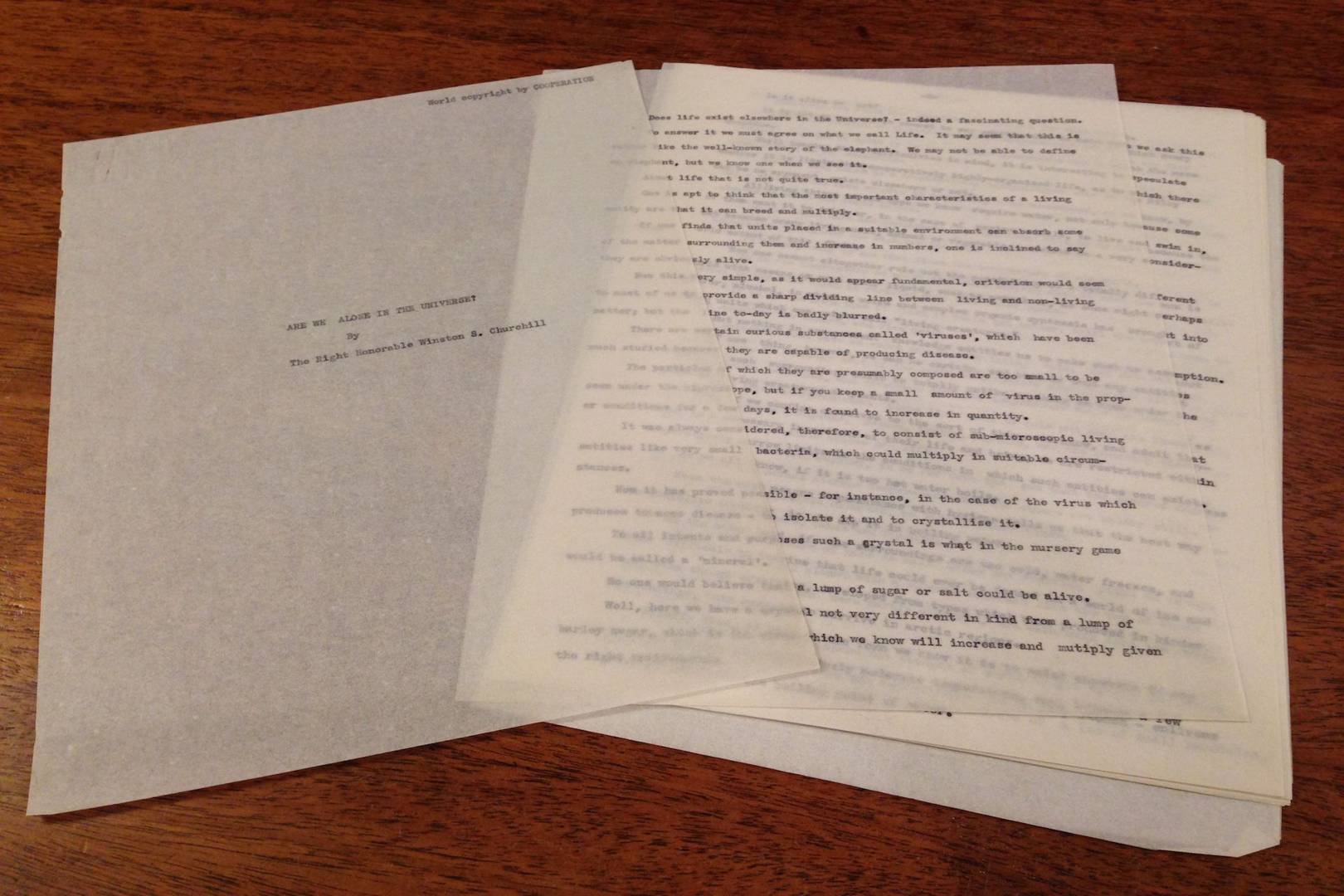 Long-lost Winston Churchill essay on alien life uncovered