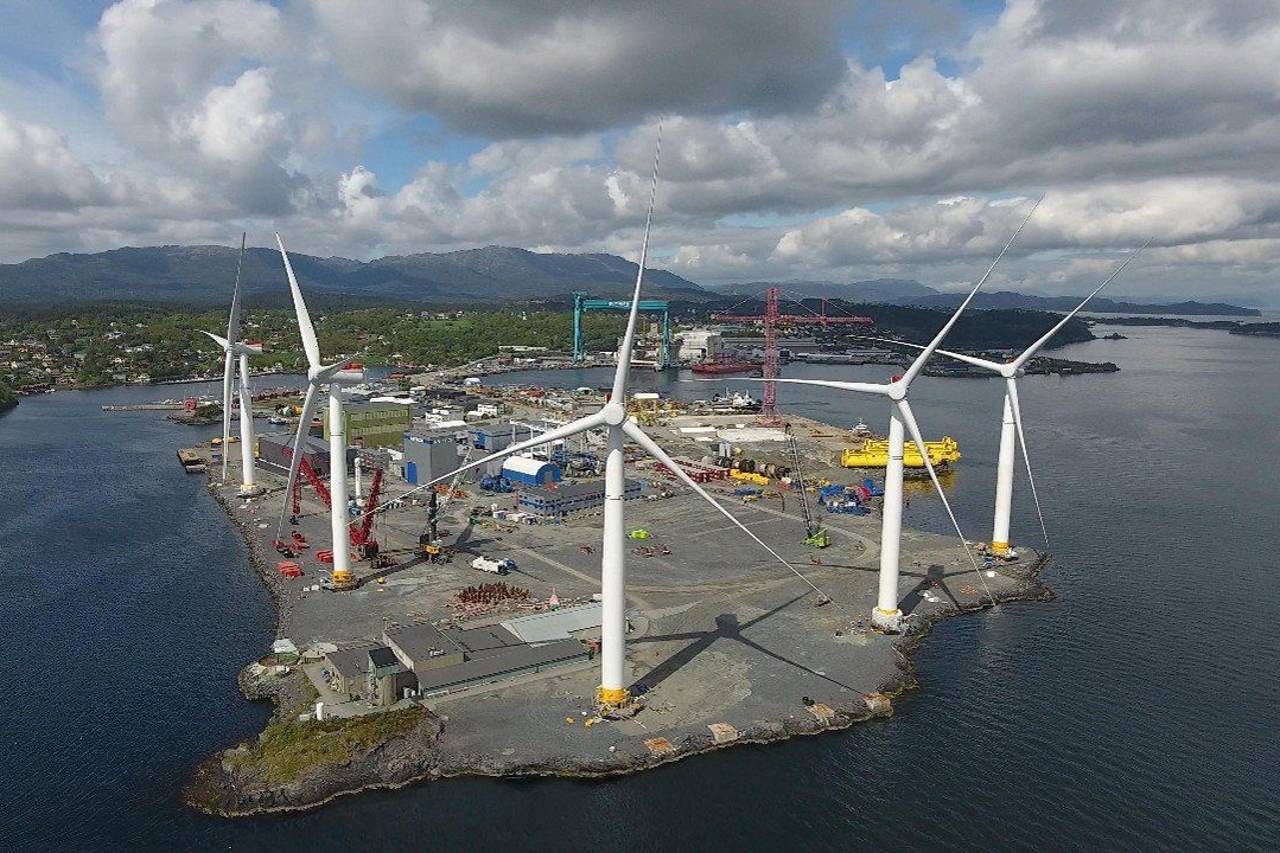 Watch Scotland's first floating wind turbines 'mate' in the North Sea (set to dramatic music)