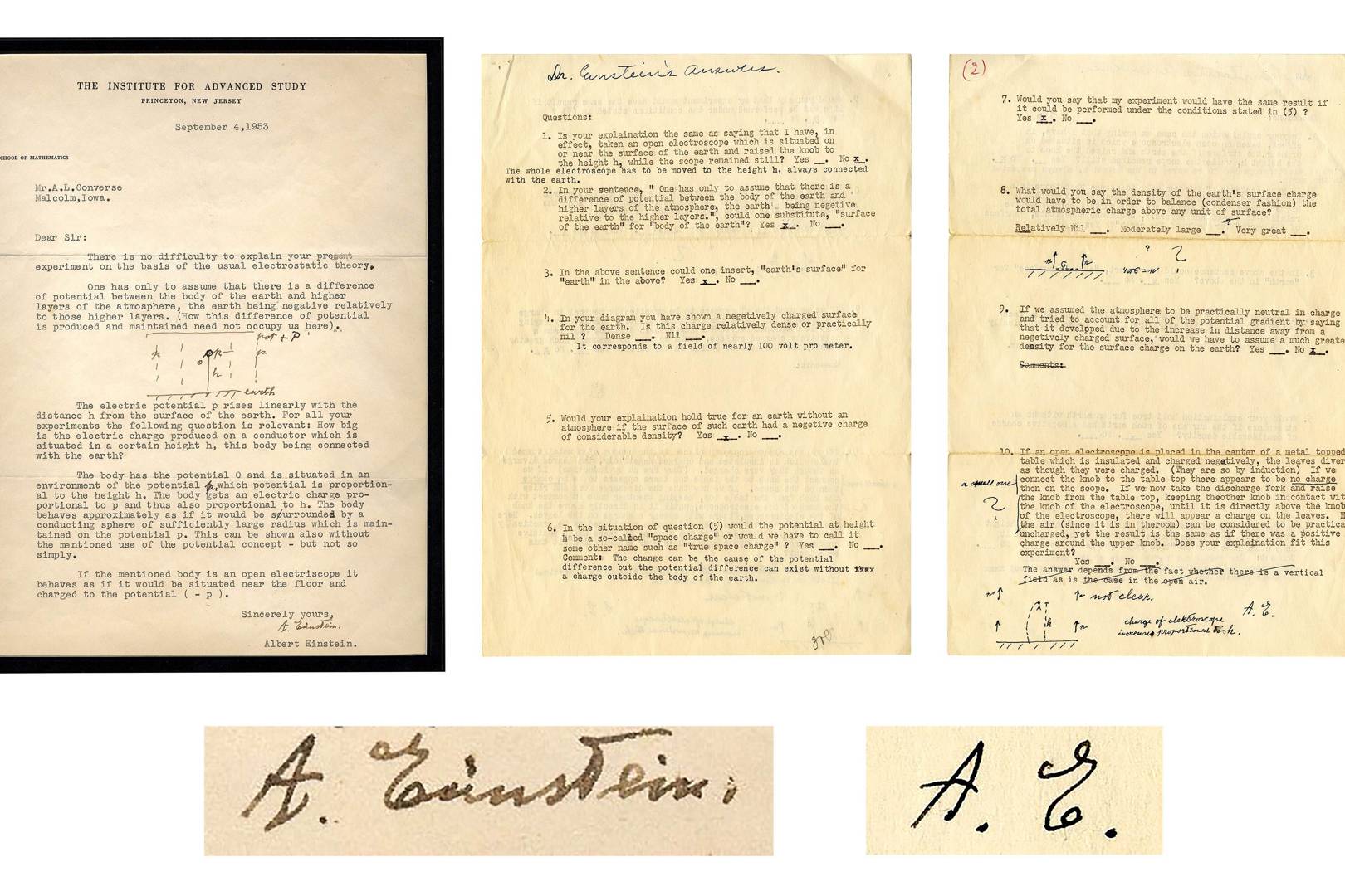 Signed Albert Einstein letter on relativity sells at auction for £42,000
