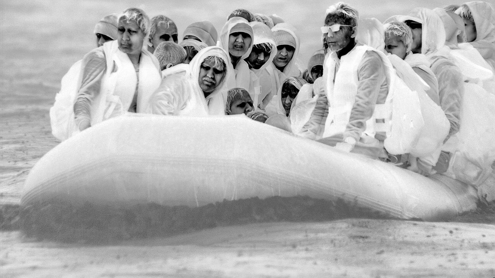 The refugee crisis captured in haunting detail using infrared cameras